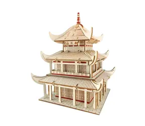 Woodcraft 3D-Holzpuzzle Yueyang Tower / 98 Teile / ab 8 Jahren / Schwierigkeitsgrad: einfach