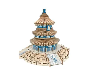 Woodcraft 3D-Holzpuzzle Tempel des Himmels / 268 Teile / ab 8 Jahren / Schwierigkeitsgrad: einfach