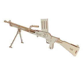 Woodcraft 3D-Holzpuzzle Leichtes Maschinengewehr / 85 Teile / ab 8 Jahren / Schwierigkeit: einfach