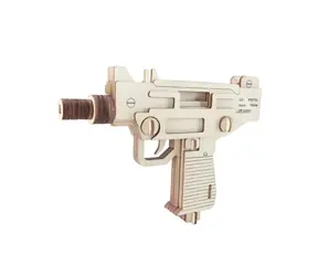 Woodcraft 3D-Holzpuzzle UZI-Pistole / 39 Teile/ ab 8 Jahren / Schwierigkeitsgrad: einfach