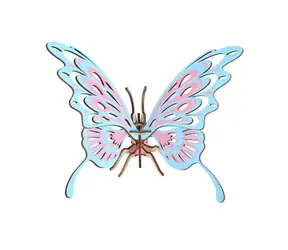 Woodcraft 3D-Holzpuzzle Schmetterling bunt / 16 Teile / ab 8 Jahren / Schwierigkeitsgrad: einfach