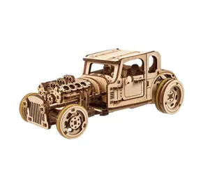 Ugears 3D-Holzpuzzle The Hot Rod Furious / ab 14 Jahren / 207 Teile / Schwierigkeit: mittel 