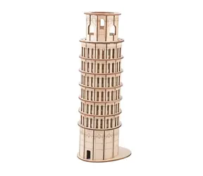 Woodcraft 3D-Holzpuzzle Der Schiefe Turm von Pisa / 105 Teile / ab 14 Jahren / Schwierigkeitsgrad: leicht
