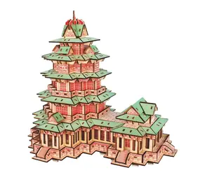 Woodcraft 3D-Holzpuzzle YueJiang Tower / 428 Teile / ab 8 Jahren / Schwierigkeitsgrad: einfach