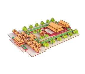 Woodcraft 3D-Holzpuzzle Tempel des Konfuzius / 510 Teile / ab 8 Jahren / Schwierigkeitsgrad: leicht 