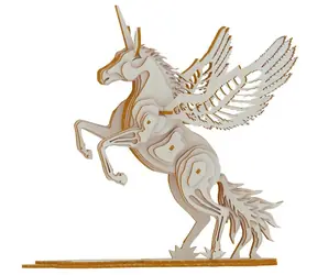 Woodcraft 3D-Holzpuzzle Einhorn / 41 Teile / ab 8 Jahren / Schwierigkeitsgrad: einfach 