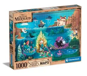 Clementoni PUZZLE Disney Karte - Die kleine Meerjungfrau / 1000 Teile / ab 14 Jahren 