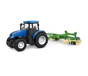 AMEWI 22599 blau / RC Traktor mit Rechen / 1:24 / Alter: 6+ / Fernbedienung / 2,4GHz / 500mAh Li ION 