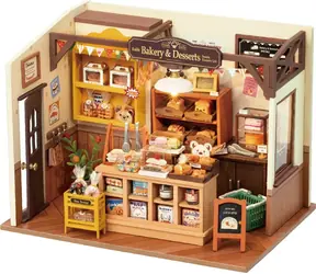 Robotime 3D-Miniaturhaus Bäckerei / ab 14 Jahren / 141 Teile / Schwierigkeit: schwer