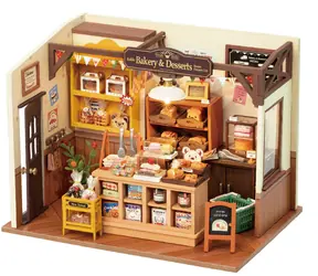 Robotime 3D-Miniaturhaus Bäckerei / ab 14 Jahren / 141 Teile / Schwierigkeit: schwer