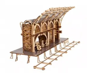 Ugears 3D-Mechanikbausatz aus Holz Harry Potter - Bahnsteig / ab 14 Jahren / 230 Teile / Schwierigkeit: niedrig