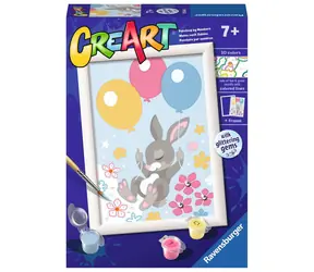 Ravensburger CreArt Fliegender Hase mit Luftballons (mit glitzernden Steinen) / ab 7 Jahren