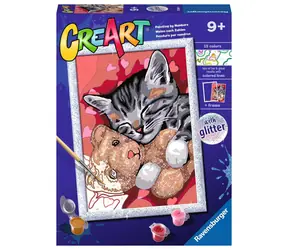 Ravensburger CreArt Kätzchen mit Teddybär (mit Glitzer) / ab 9 Jahren