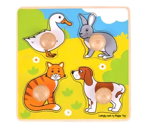 Bigjigs Toys Einsteckpuzzle Haustiere / ab 12 Monaten