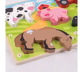 Bigjigs Toys Einlegepuzzle Bauernhof / ab 12 Monaten