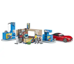 Bruder 62111 Bworld - Tankstelle und Autowaschanlage / 1:16 / ab 3 Jahren 