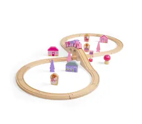 Bigjigs Rail Holzeisenbahngleis acht für Prinzessinnen / 35 Teile / ab 3 Jahren