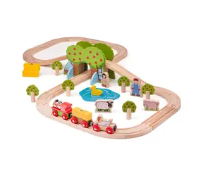 Bigjigs Rail Holzeisenbahn-Bauernhof / 45 Teile / ab 3 Jahren