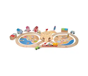 Bigjigs Rail Holzeisenbahnschiene - Küstenreinigung / 70 Teile / ab 3 Jahren