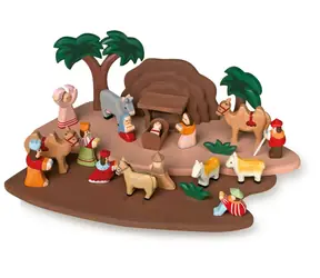 Small Foot Kinderkrippe aus Holz mit Figuren / ab 3 Jahren