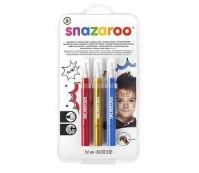 SNAZAROO Gesichtsfarben mit Brush Pen Adventure 3 Stück / ab 3 Jahren 