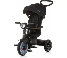 CHIPOLINO Dreirad mit Dach und Spieluhr Derby 2in1 Obsidian / ab 1,5 Jahren / bis 25 kg