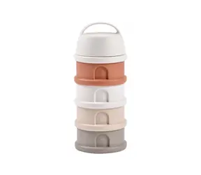 Beaba Set Milchpulver-/Snackbecher Baumwolle Weiß/Terrakotta