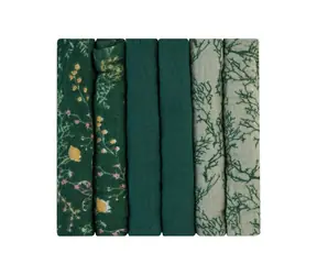 KikkaBoo Musselinwindeln 30x30 cm 6 Stück Secret Garden Green