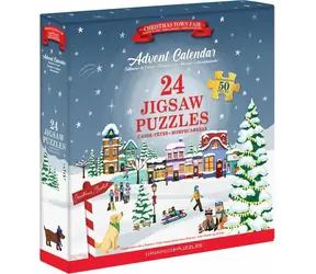 EUROGRAPHICS Puzzle-Adventskalender: Weihnachtsmarkt / 24x50 Teile / ab 6 Jahren