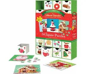 EUROGRAPHICS Puzzle-Adventskalender: Süße Weihnachten / 24x50 Teile / ab 6 Jahren