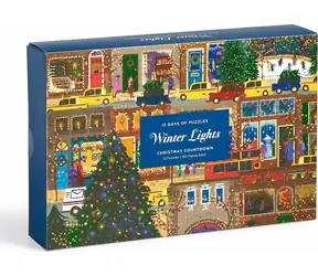 Galison Puzzle-Adventskalender für 12 Tage Joe Laforme: Winterlichter / 12x80 Teile