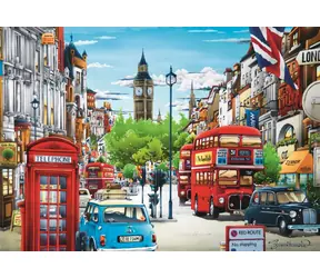 Trefl - Puzzle - London Street / 1000 Teile / 68,3 x 48 cm / Alter 12+