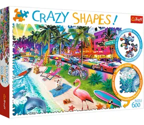 Trefl - Puzzle - Crazy Shapes Miami Beach / 600 Teile / 68 x 48 cm / ab 12 Jahren