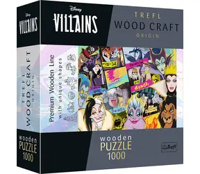 Trefl Wood Craft Origin - Puzzle - Disney: Treffen der Bösewichte / 1000 Teile / 51,9 x 37,5 cm / Alter 14+