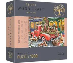 Trefl Wood Craft Origin - Puzzle - Die kleinen Helfer des Weihnachtsmanns / 1000 Teile / 51,9 x 37,5 cm / Alter 14+