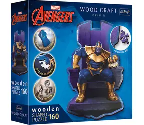 Trefl Wood Craft Origin - Puzzle - Thanos auf dem Thron / 160 Teile / 24,4 x 21,3 cm / Alter 9+