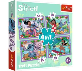 Trefl - Puzzle - Lilo&Stitch: Crazy Day 4in1 / 35|48|54|70 / 28,5 x 20x5 cm / Alter 4+