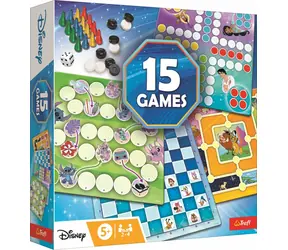 Trefl - Spiel - Set mit 15 Disney -Brettspielen / 10-30 Minuten / 2-4 Spieler / ab 5 Jahren