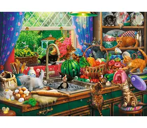 Trefl - Puzzle - Premium PLUS Tea Time: Offene Kätzchen / 1000 Teile / 68,3 x 48 cm / Alter 12+
