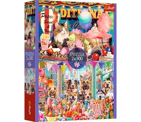 Trefl - Puzzle - Pelzige Freunde / 2x 500 Teile / 48 x 34 cm / ab 10 Jahren