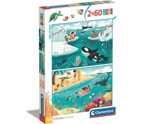 Clementoni PUZZLE Leben am Meer / 2x60 Teile / ab 5 Jahren