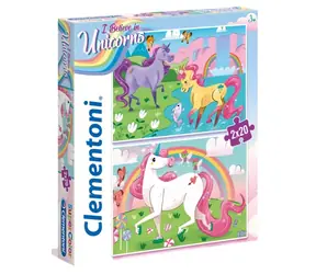 Clementoni PUZZLE Ich glaube an Einhörner / 2x20 Teile / ab 3 Jahren