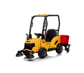 Eljet Kinder Elektroauto Kehrmaschine gelb / 50W / Geschwindigkeit 2-4km/h / Tragkraft 30kg