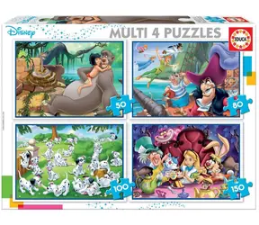 Educa Puzzle Disney Fairy Tales 4in1 (50 & 80 & 100 & 150 Teile) / ab 5 Jahren 