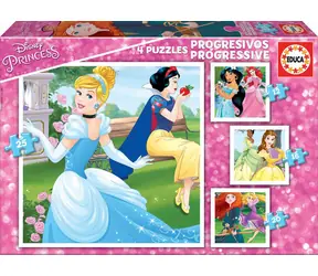 Educa Disney Princess Puzzle 4in1 / (12 & 16 & 20 & 25 Teile) / ab 3 Jahren