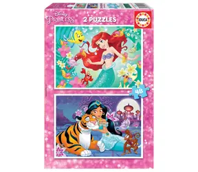 Educa Disney Princess Puzzle: Ariel und Jasmin / 2x48 Teile / ab 5 Jahren