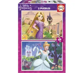 Educa Disney Princess Puzzle: Cinderella und Belle / 2x48 Teile / ab 3 Jahren