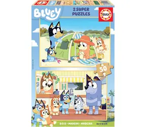 Educa Holzpuzzle Bluey / 2x50 Teile / ab 4 Jahren