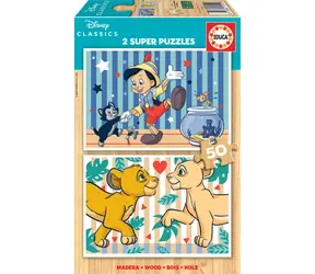 Educa Holzpuzzle Disney Klassiker / 2x50 Teile / ab 4 Jahren