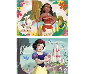 Educa Holzpuzzle Disney Prinzessinnen: Vaiana und Schneewittchen / 2x50 Teile / ab 4 Jahren